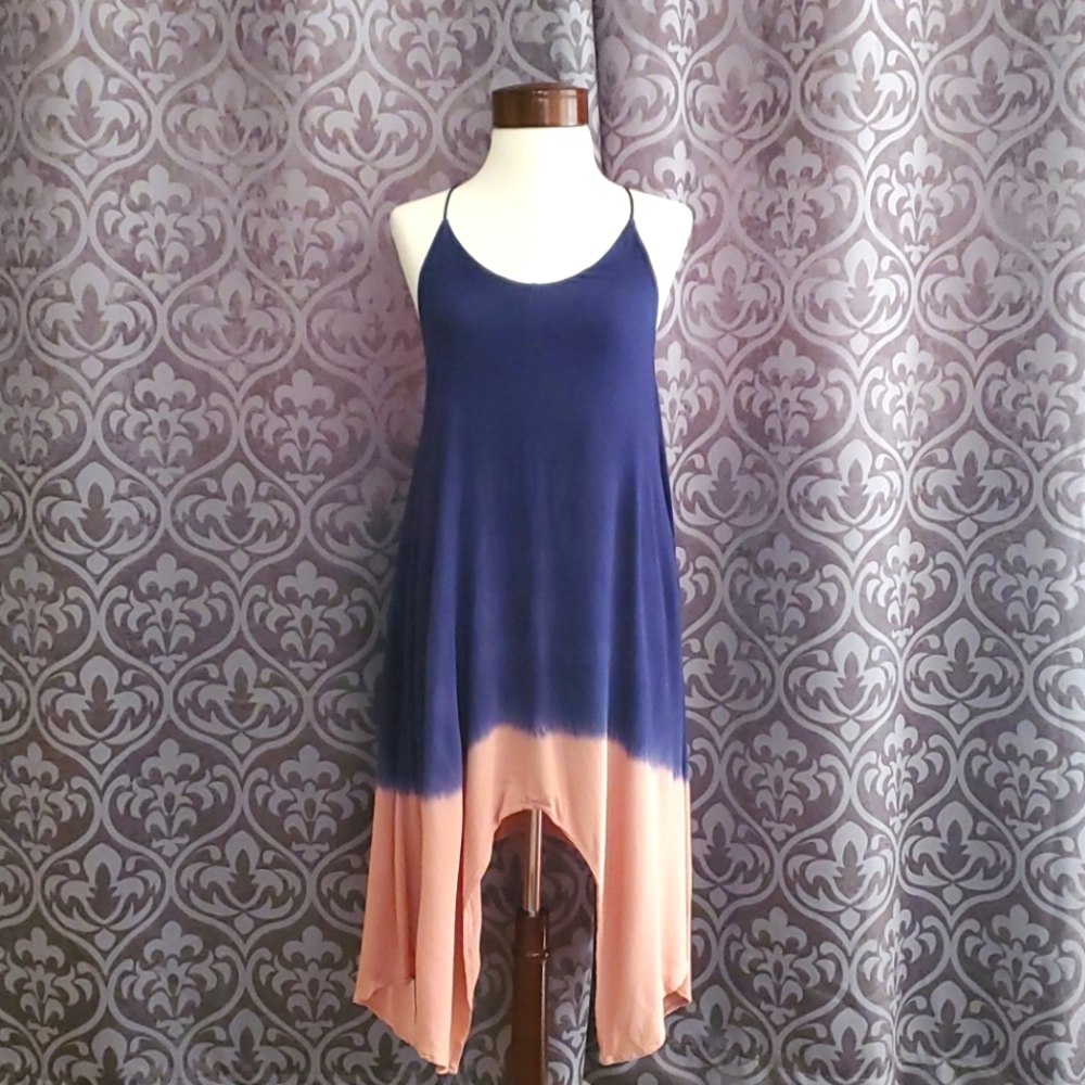 Blue and pink tie-dye dress by Basil & Lola Size S